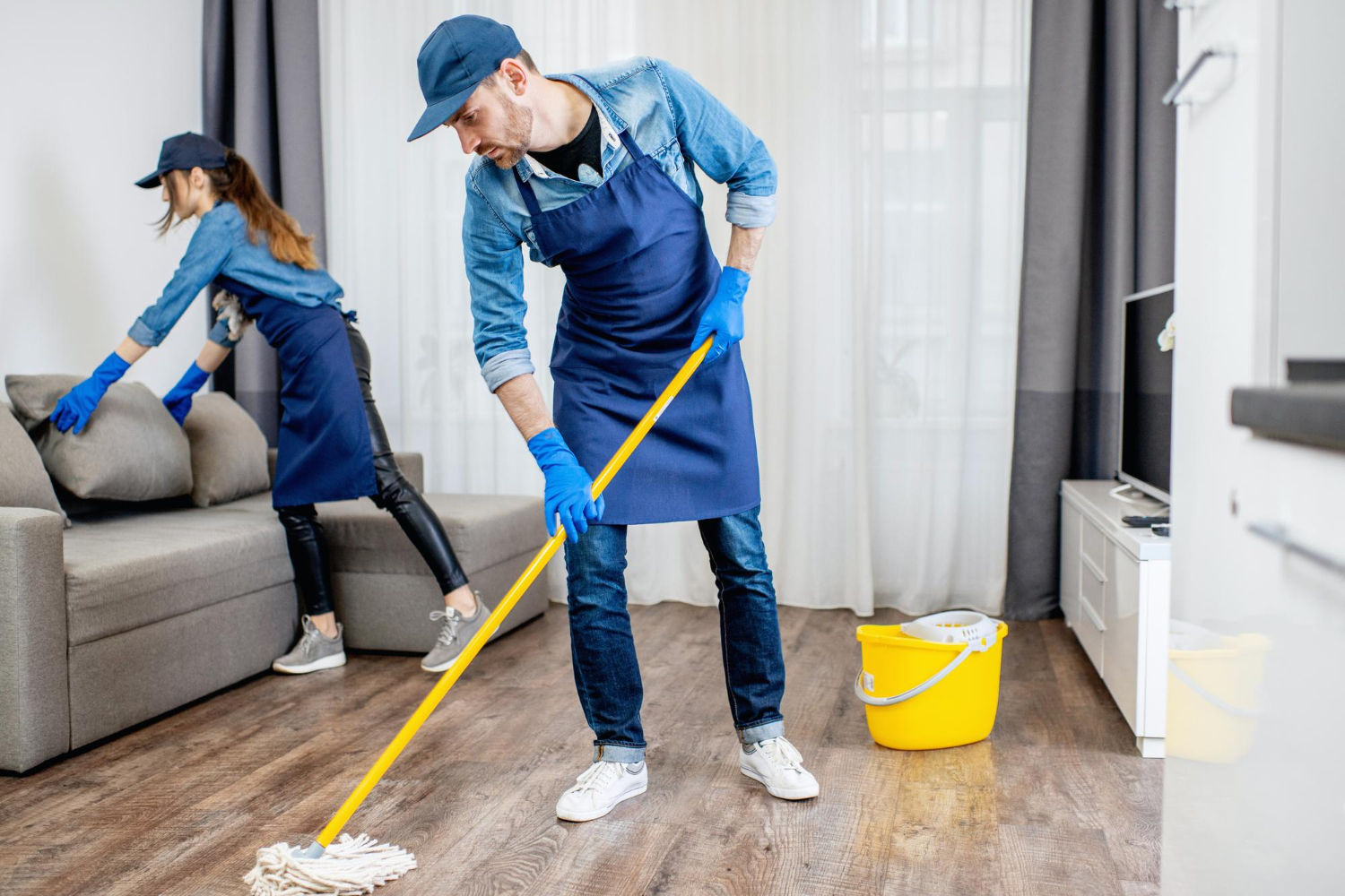 hotel housekeepers cleaning