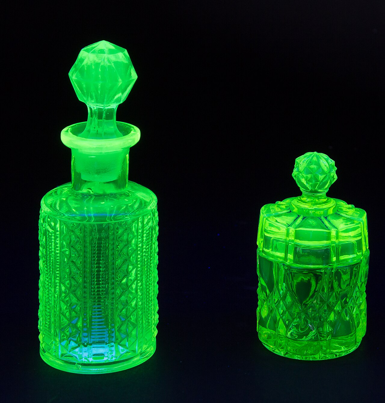 Uranium glass (also called Vaseline glass or canary glass)