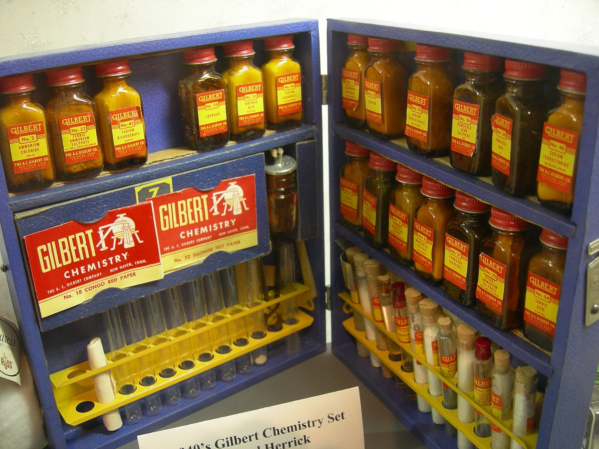 Chemistry sets with hydrochloric acid and other genuinely dangerous chemicals