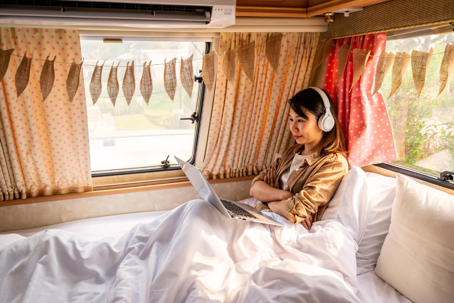 Woman in train
