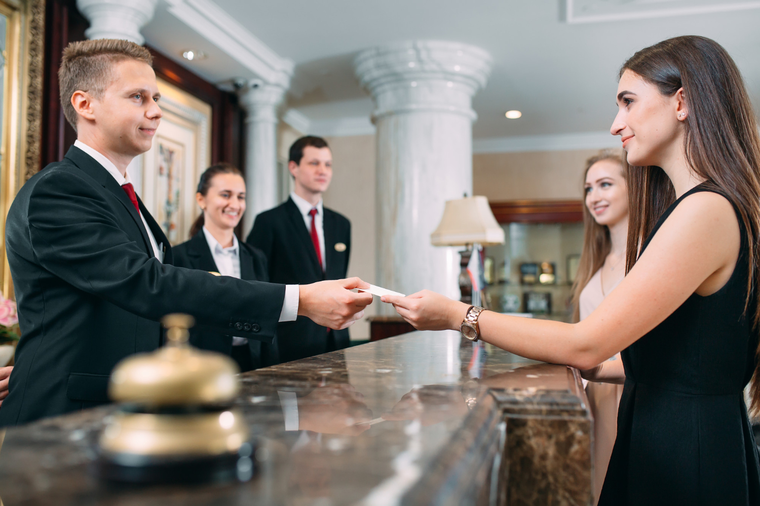 guests in hotel reception