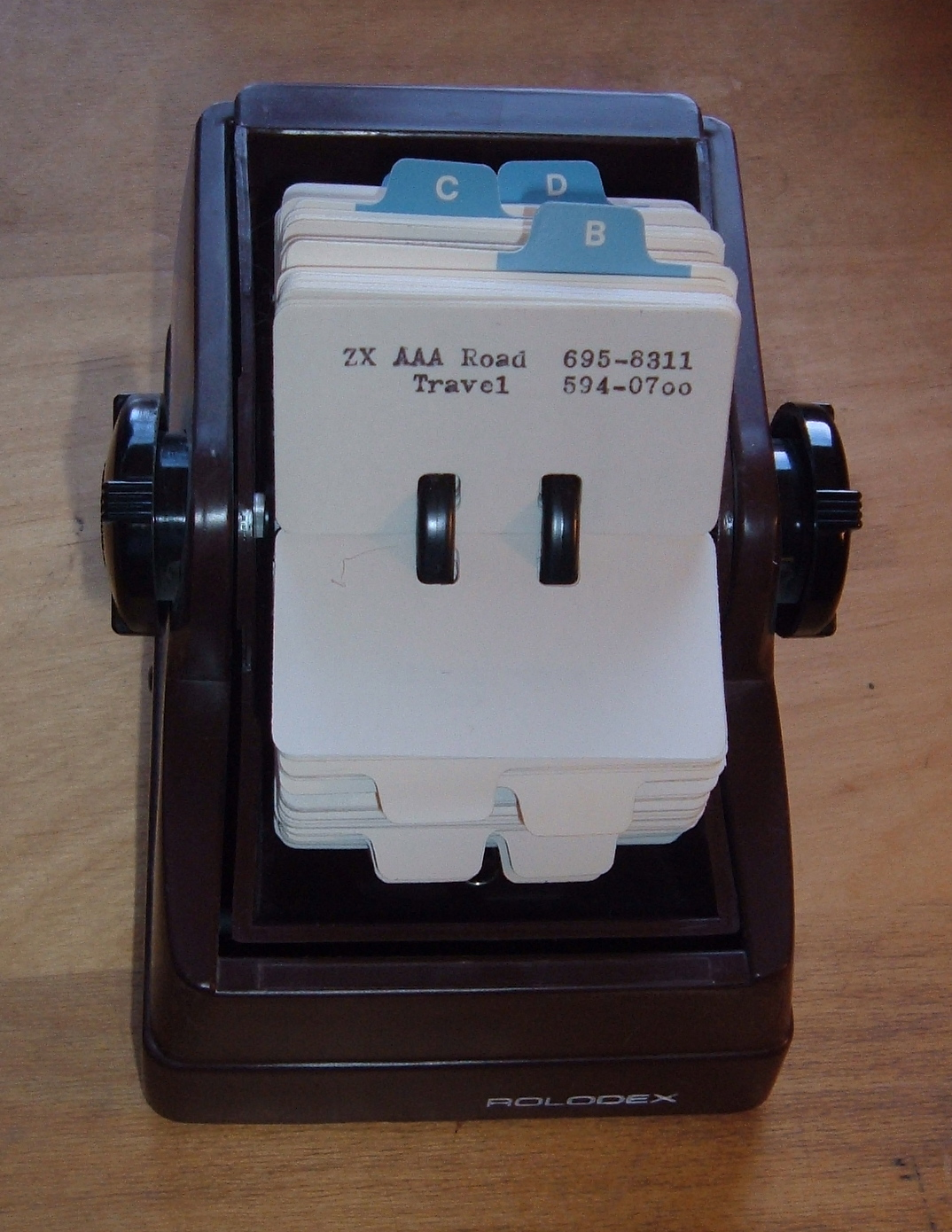 rolodex card file