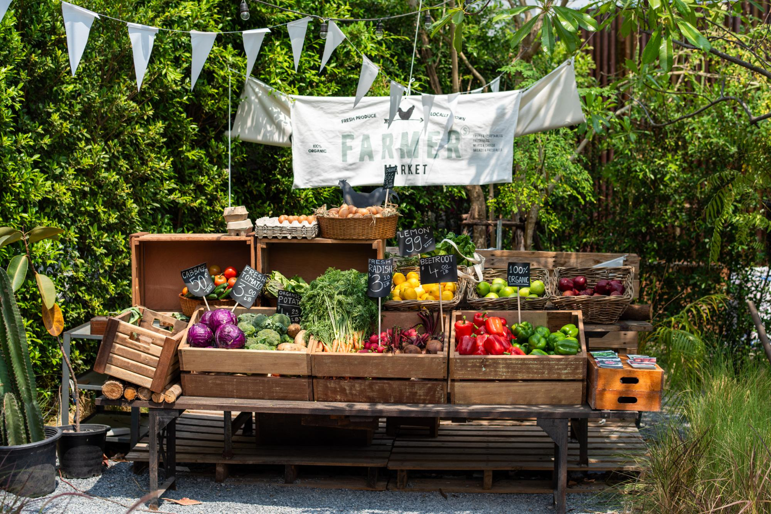 market stall fresh produce