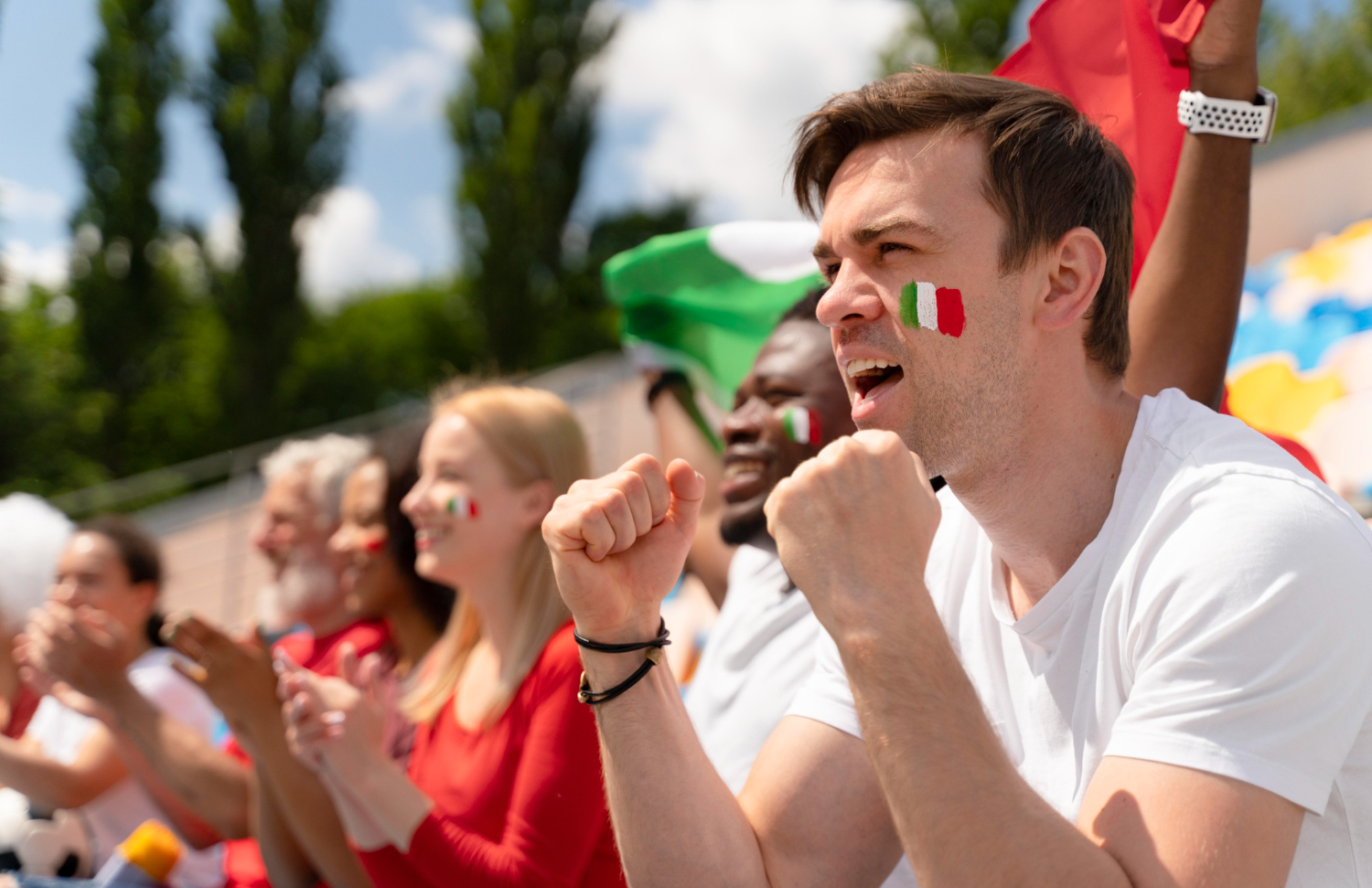 fans celebrating