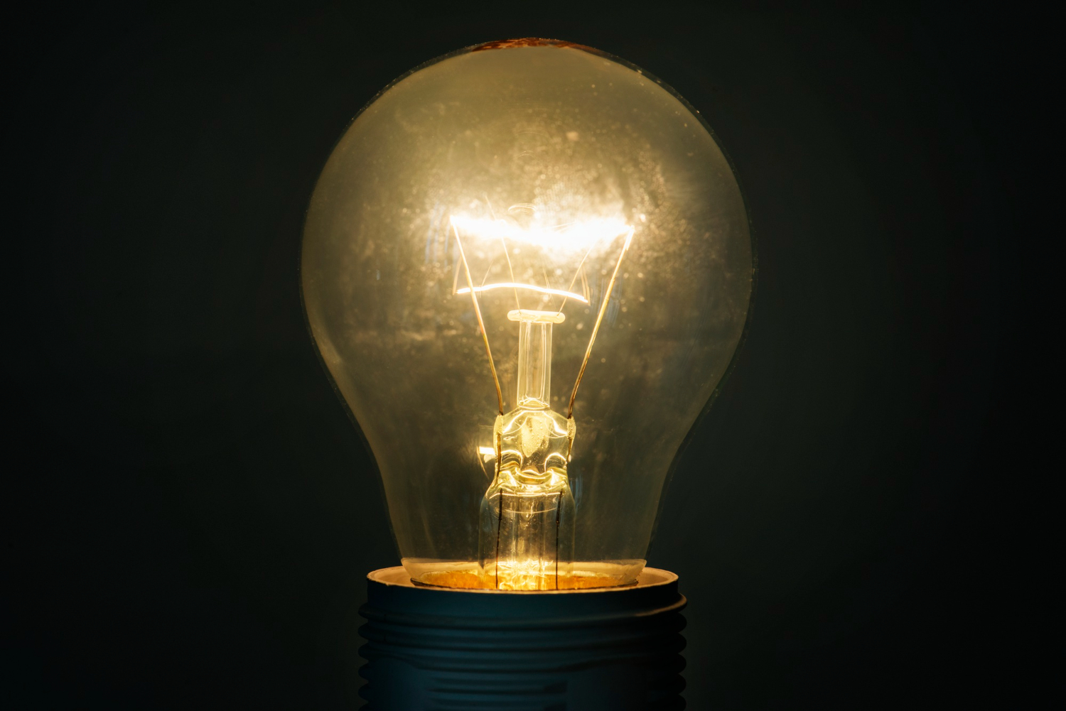 light bulb glowing dim