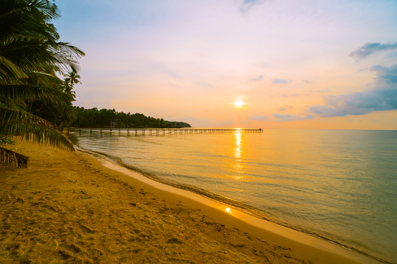 clean beach sunset