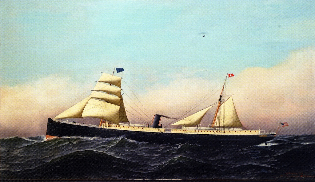 19th century brigantine sailing ship