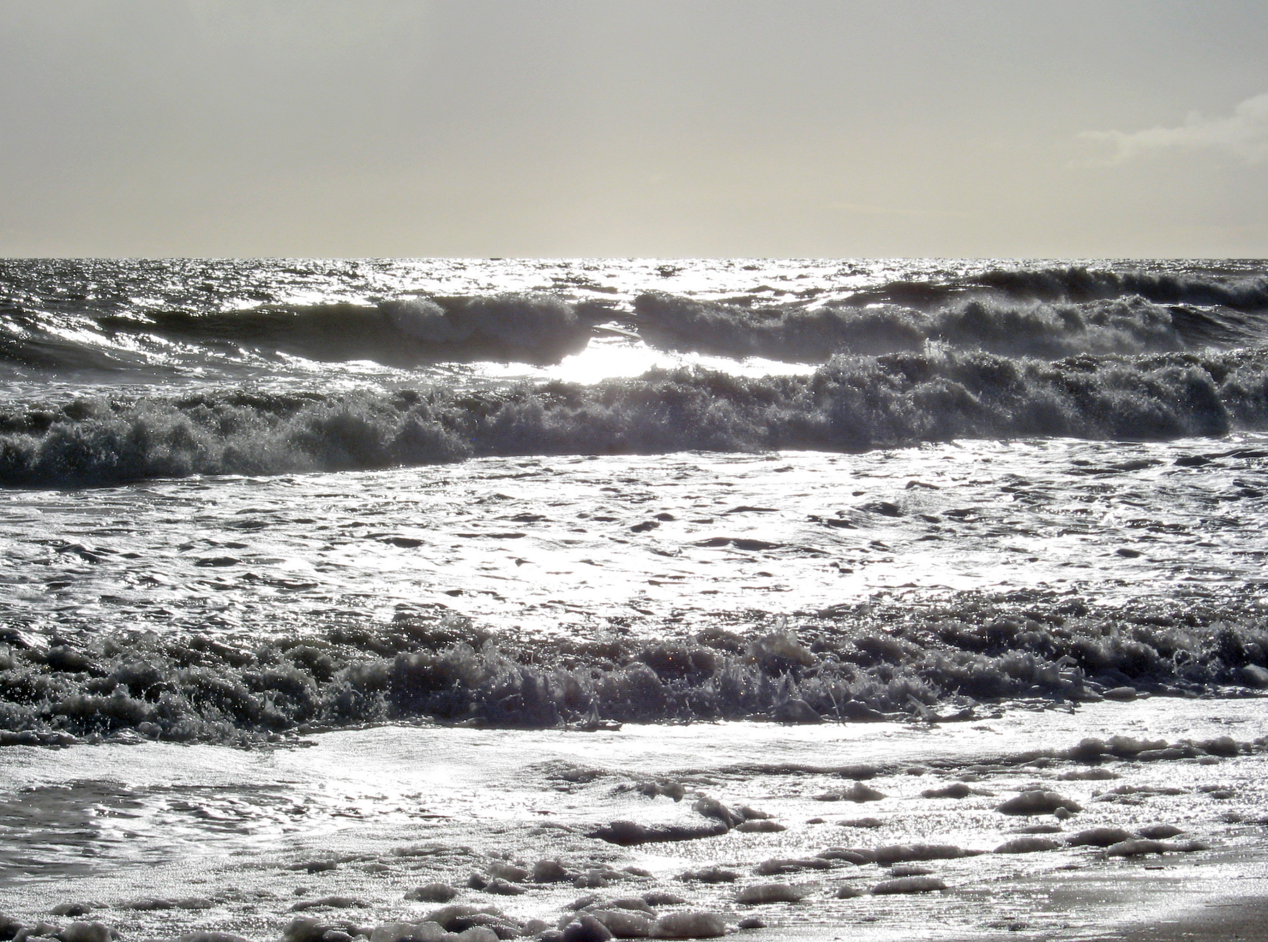 North Sea waves gray