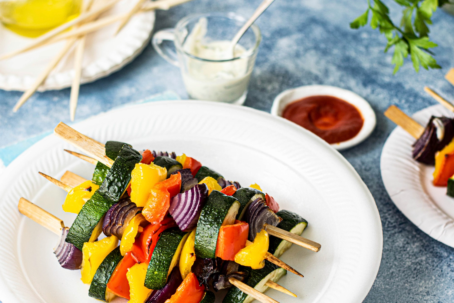 Paneer and Vegetable Skewers
