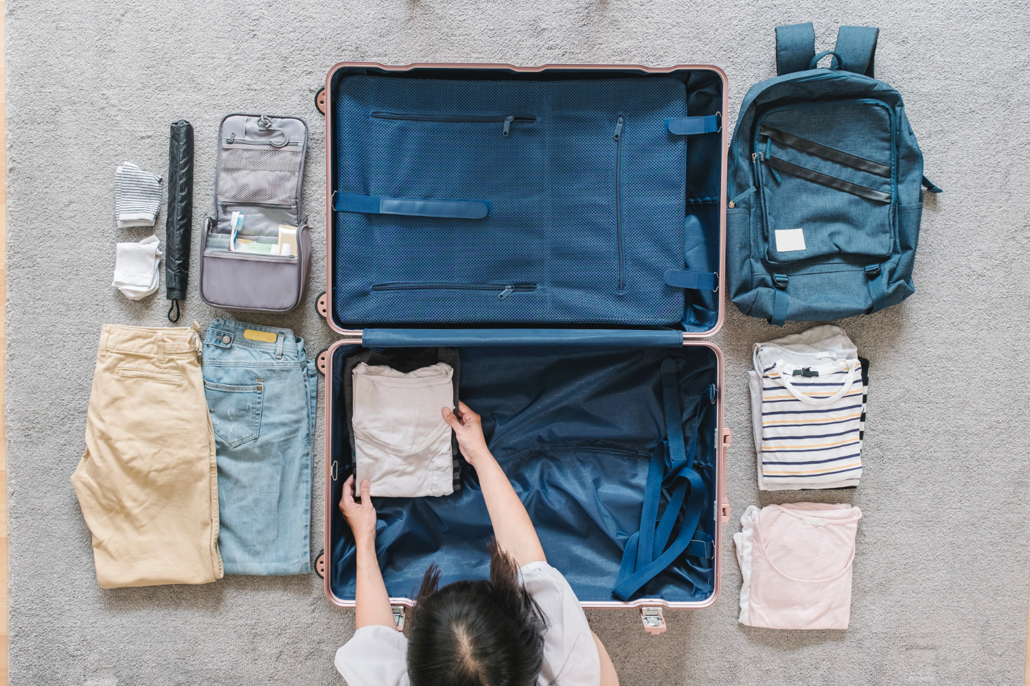 packed suitcase