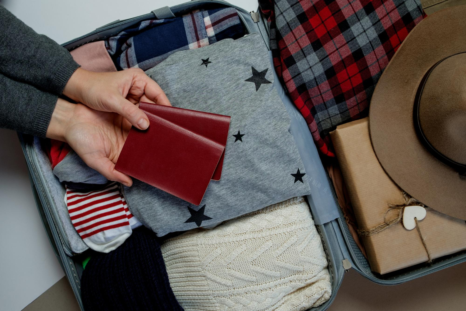packed suitcase