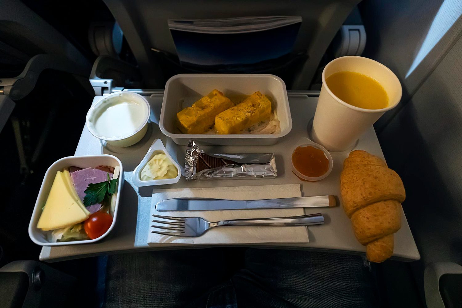 Airline meal tray food