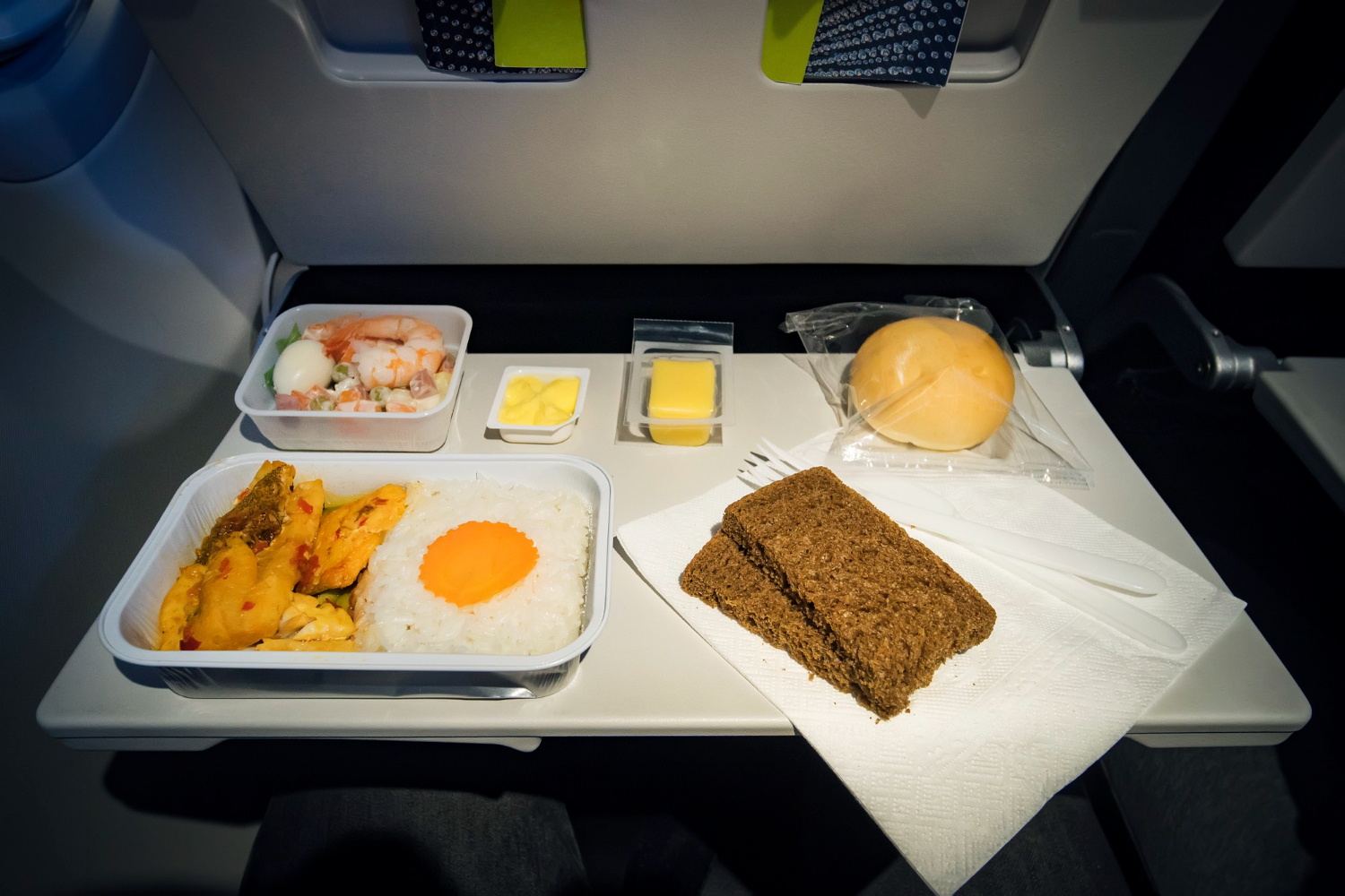 Airline meal tray food