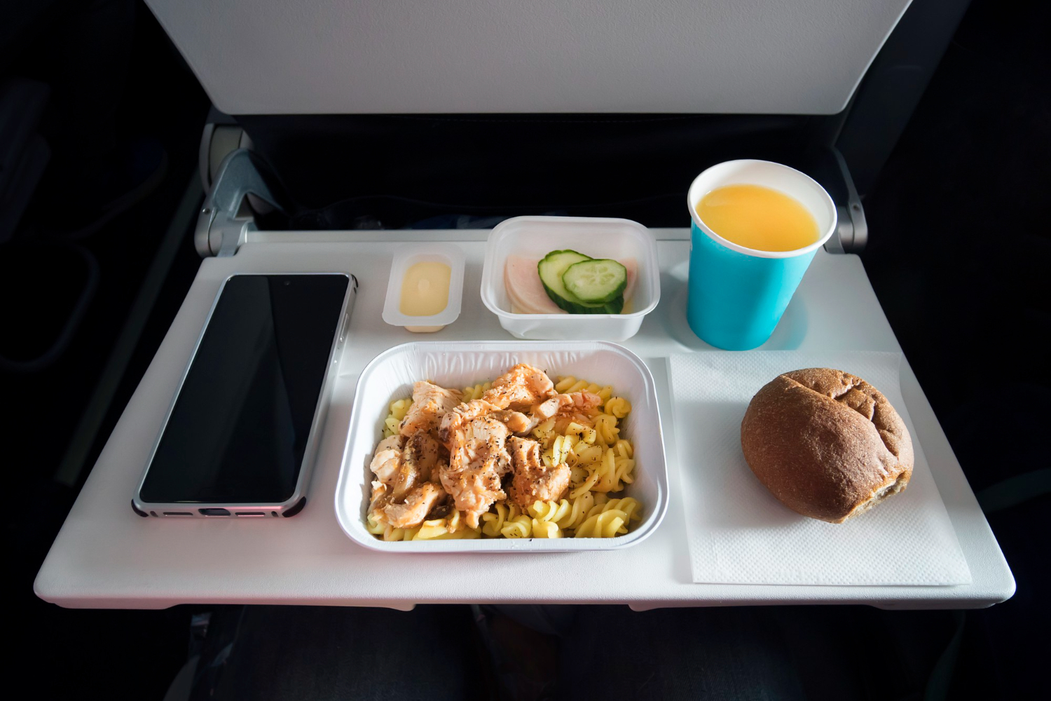 Airline meal tray food