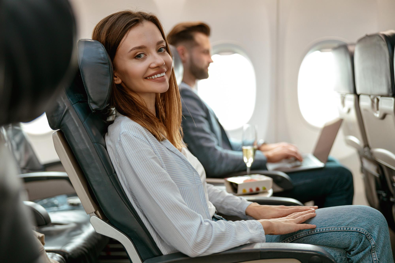 Traveler in Plane