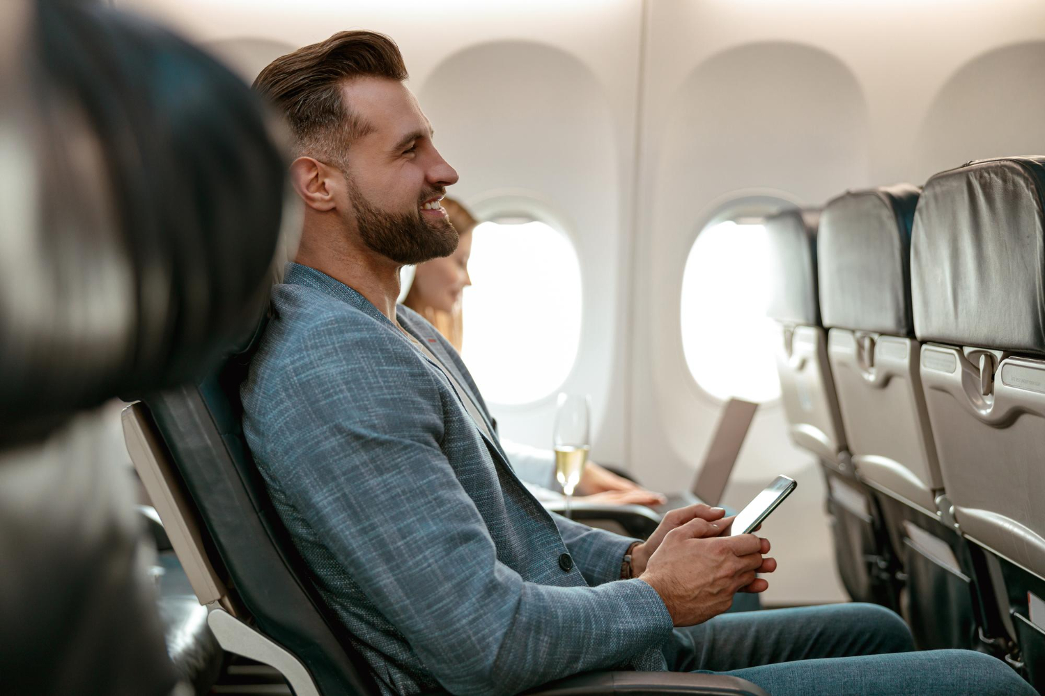 Traveler in Plane
