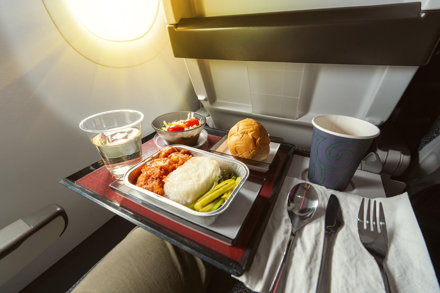 Airline meal tray food