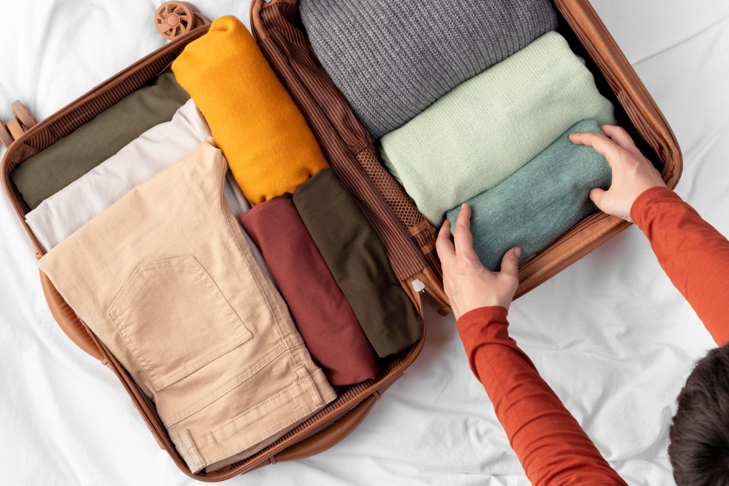 packed suitcase