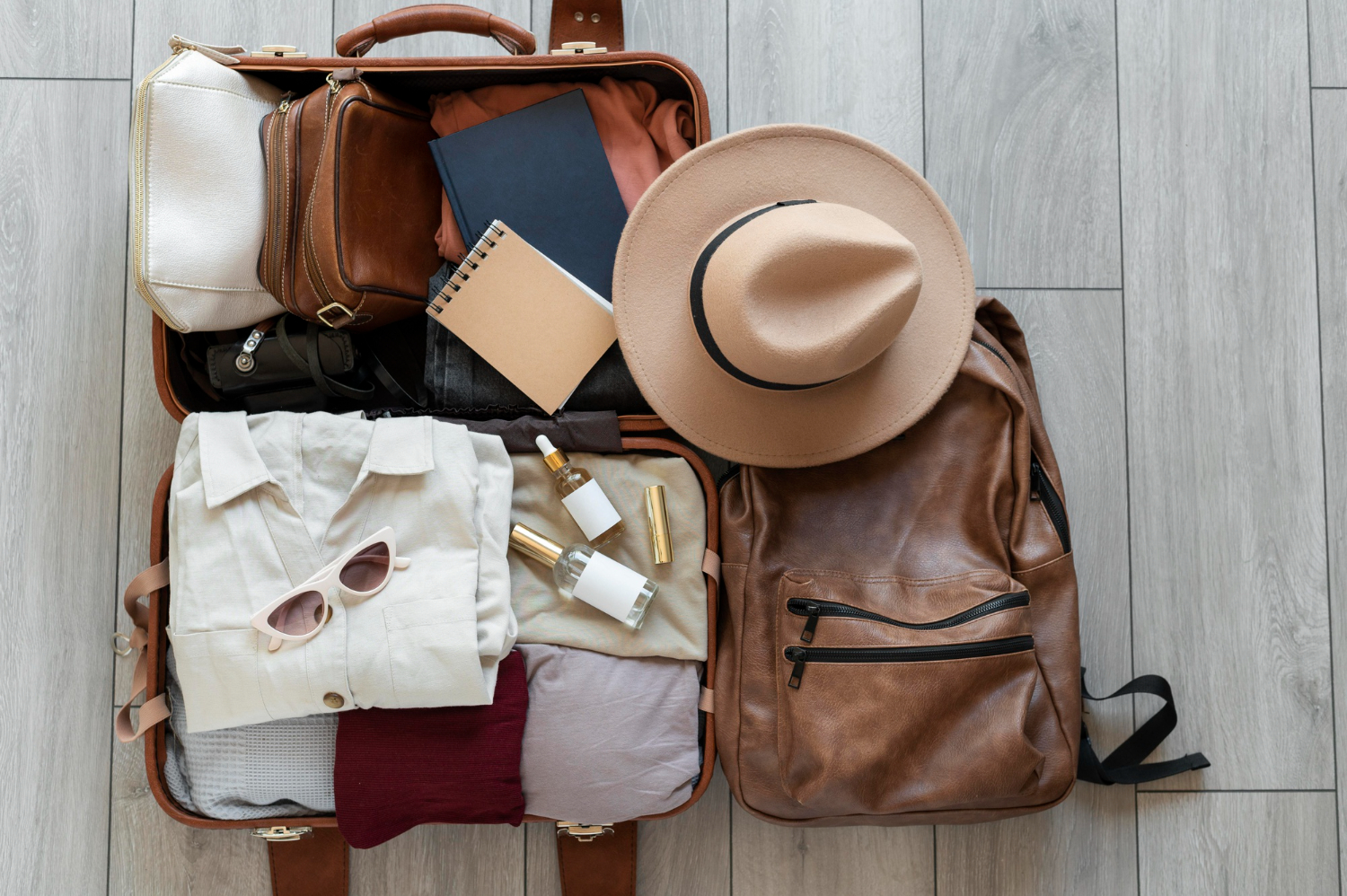 packed suitcase