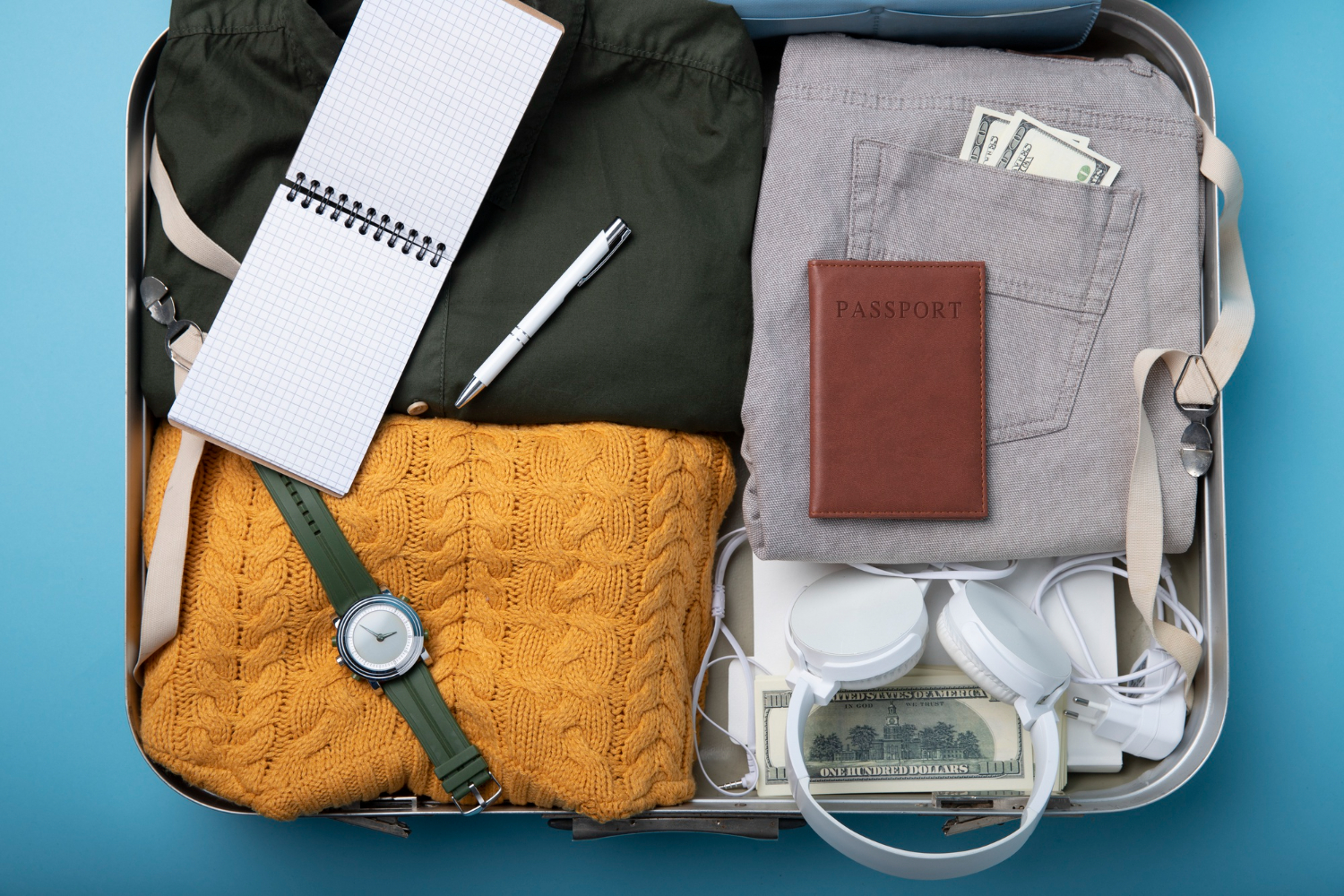packed suitcase