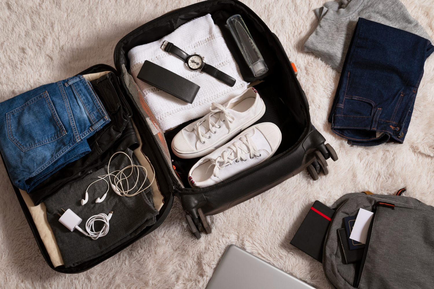 packed suitcase