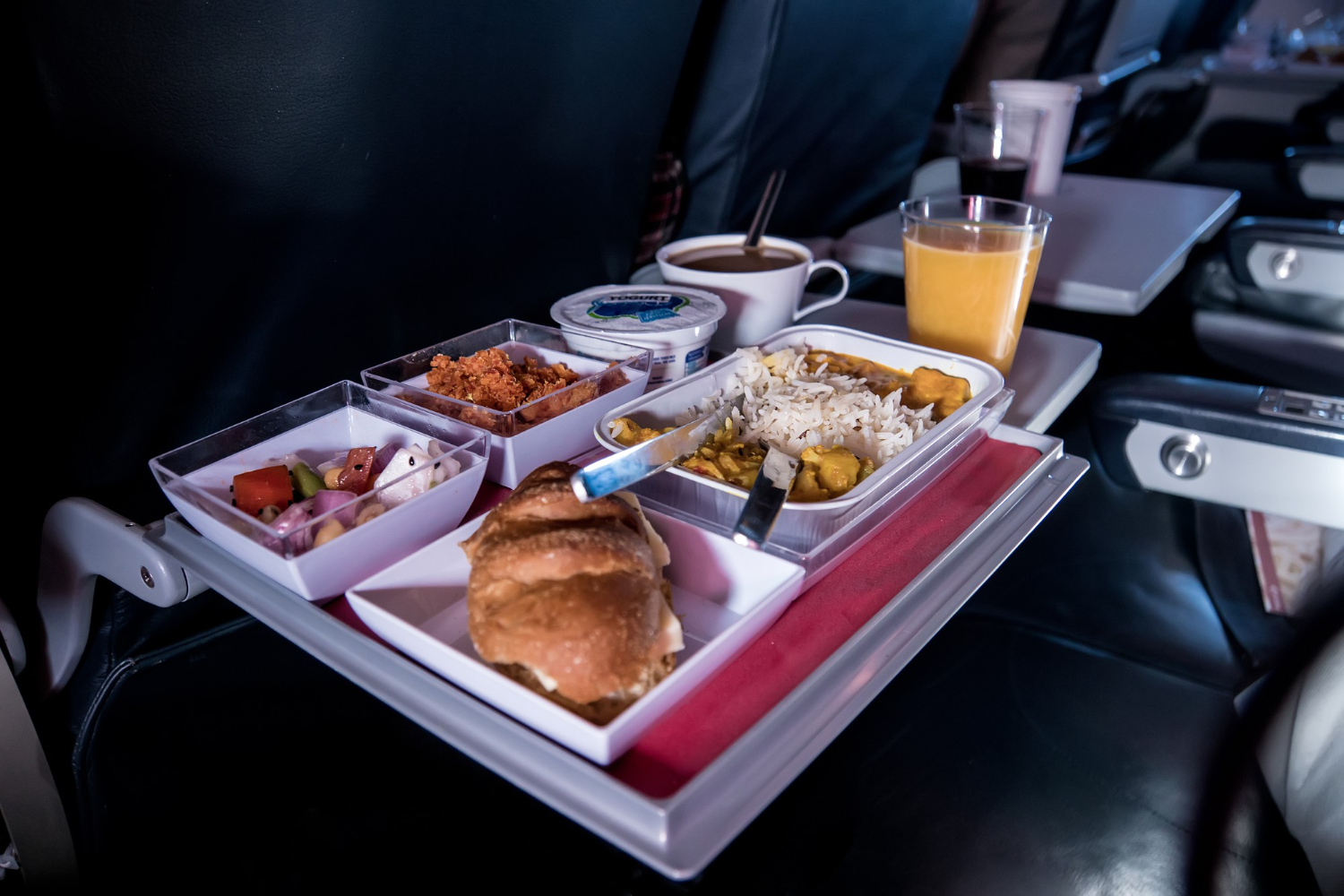 Airline meal tray food