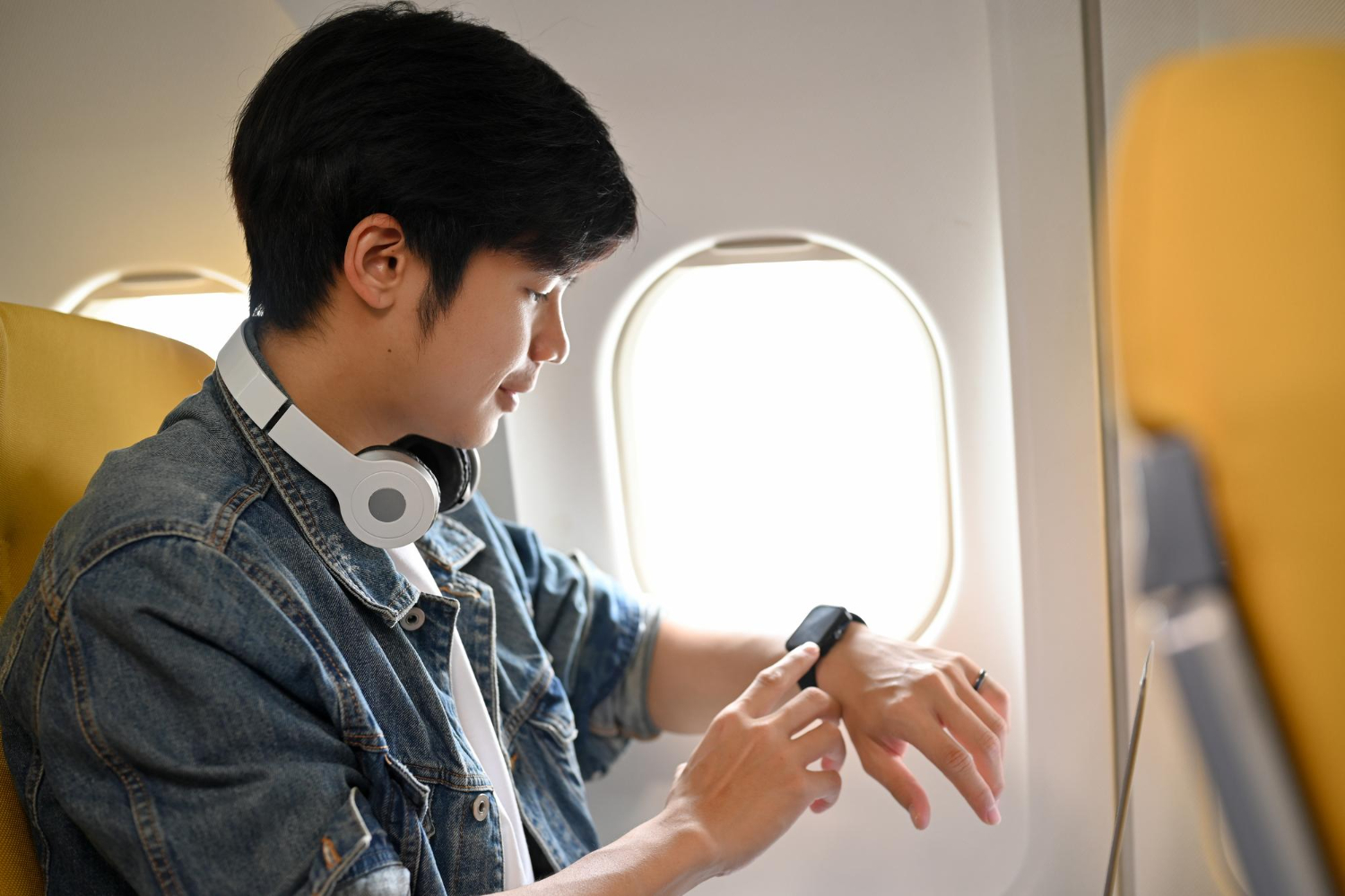 Traveler in Plane