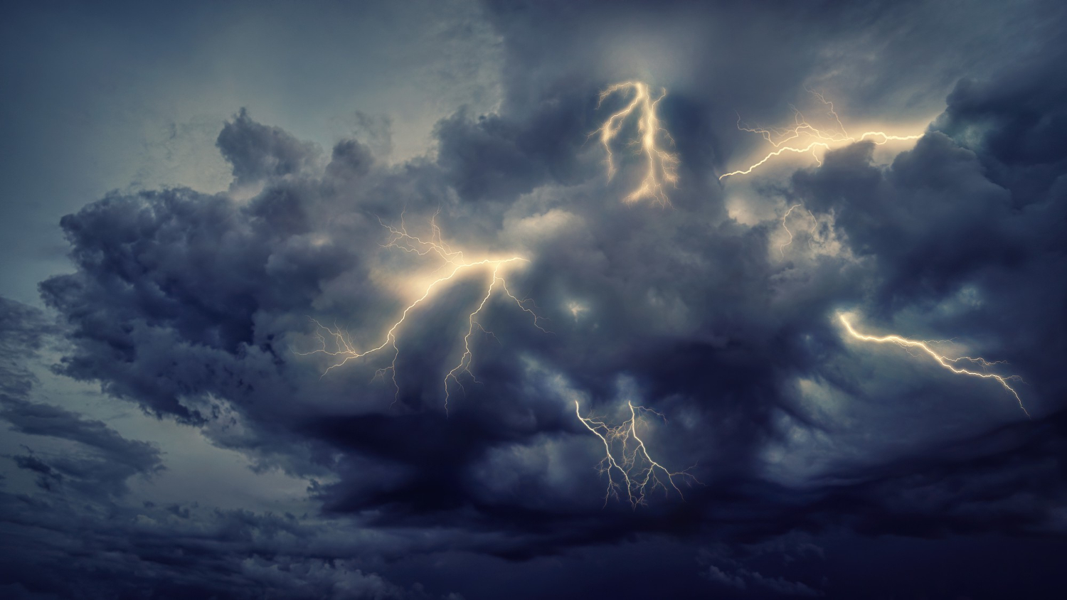 Lightning storm night sky
