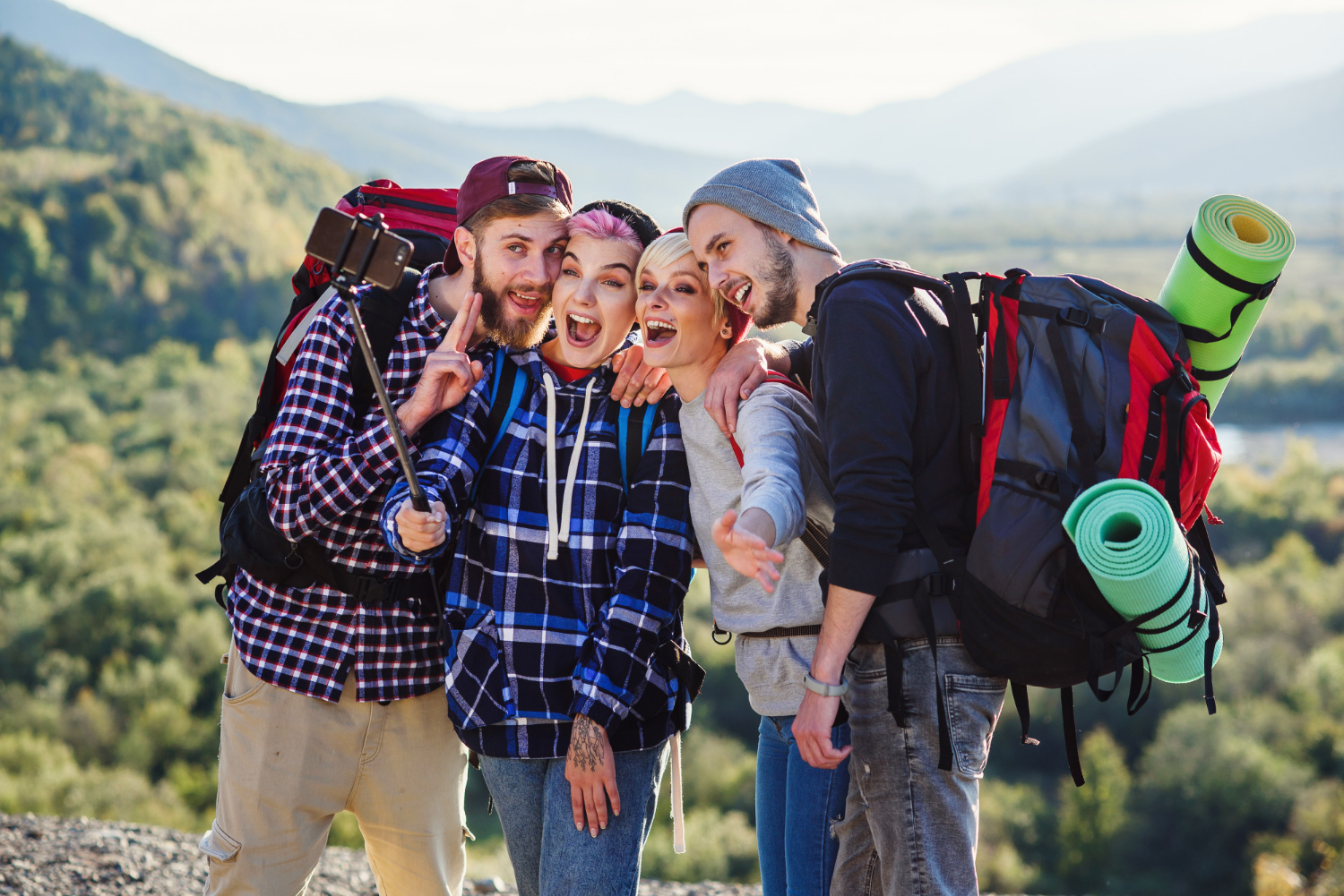 Friends group photo travel