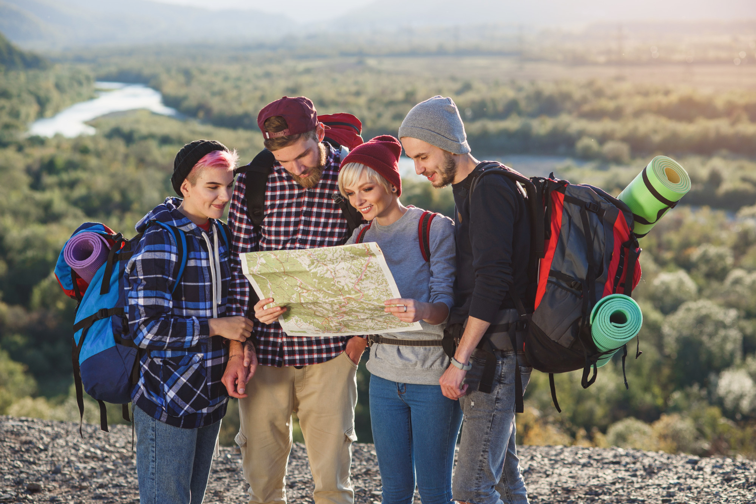Friends group photo travel