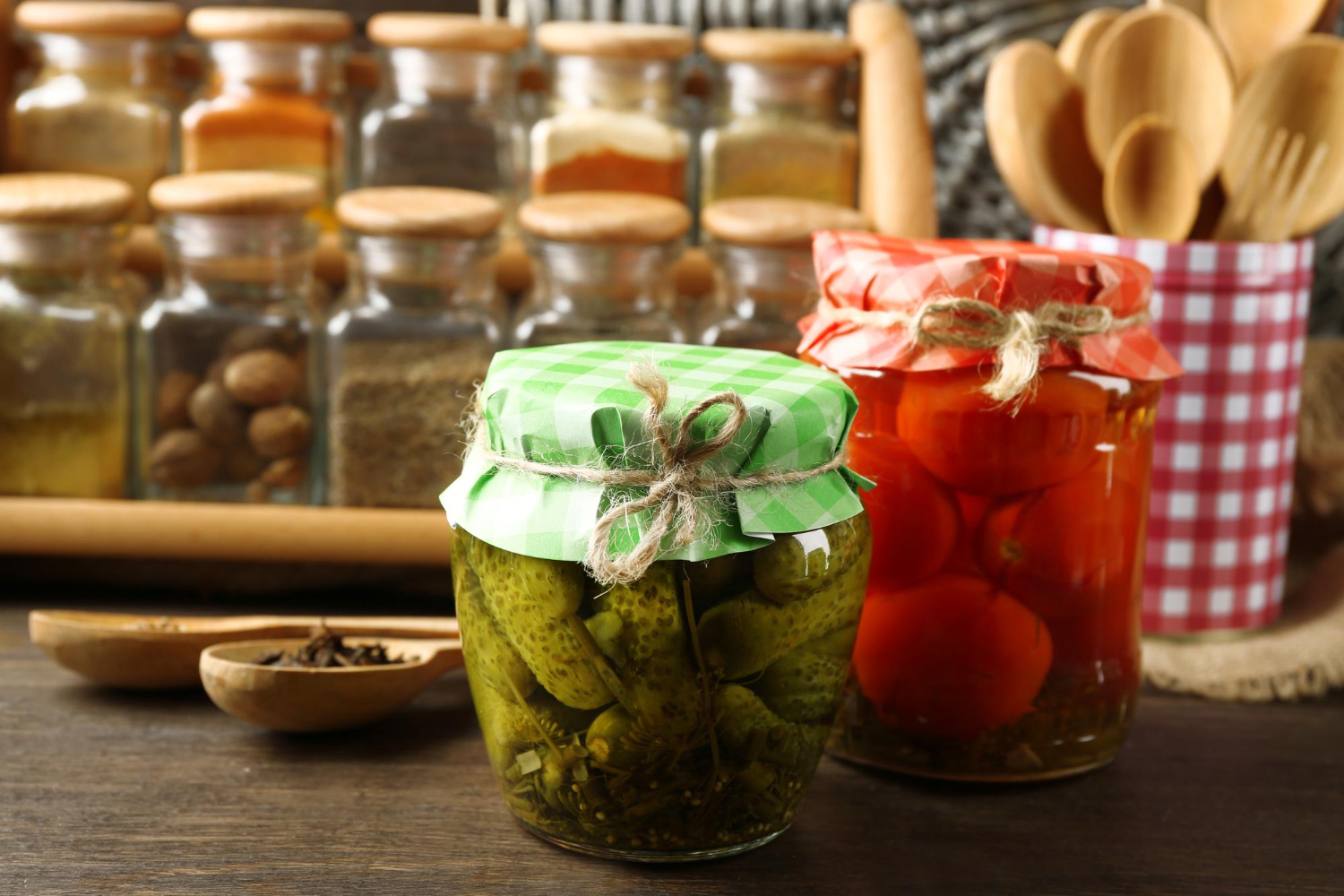 pickled vegetables jars