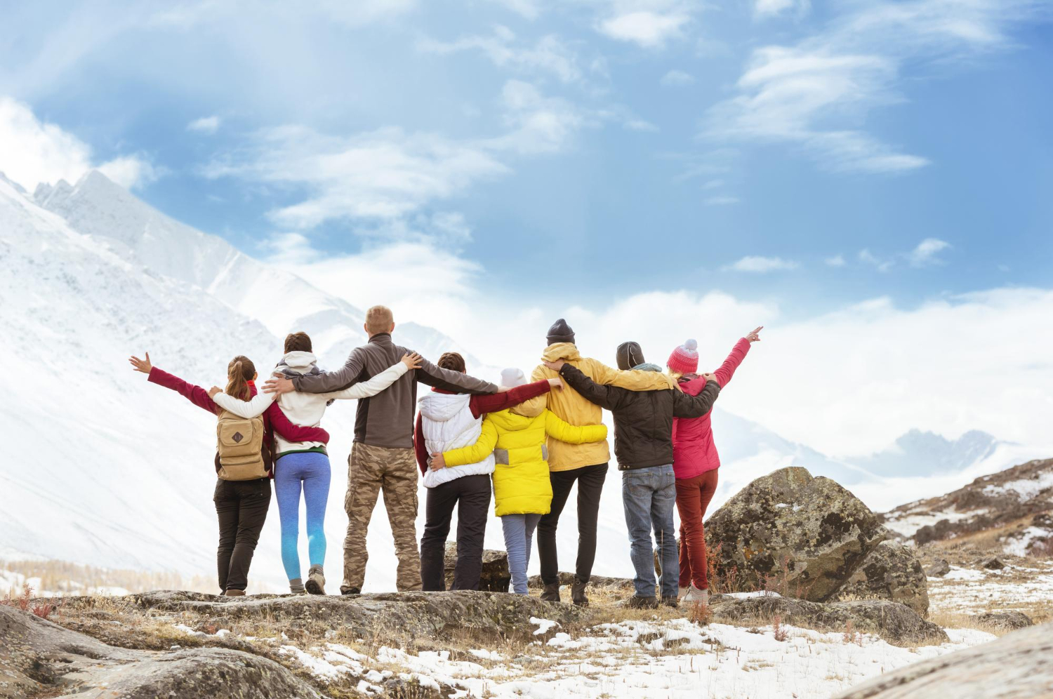 Friends group photo travel