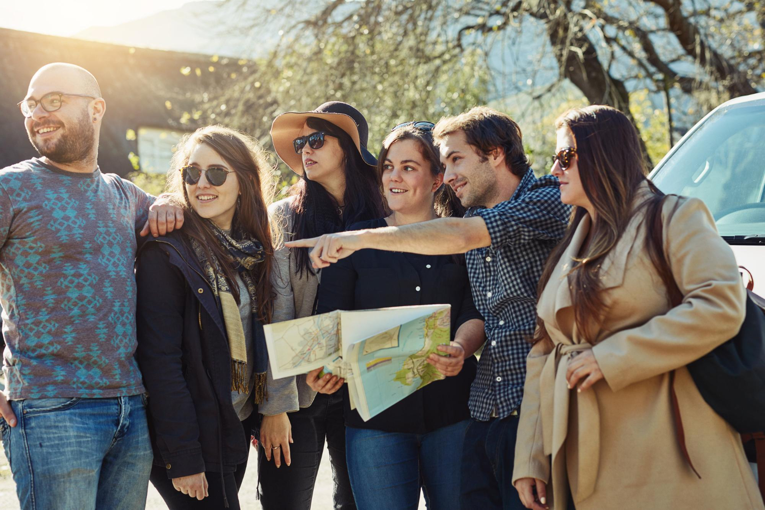 Friends group photo travel