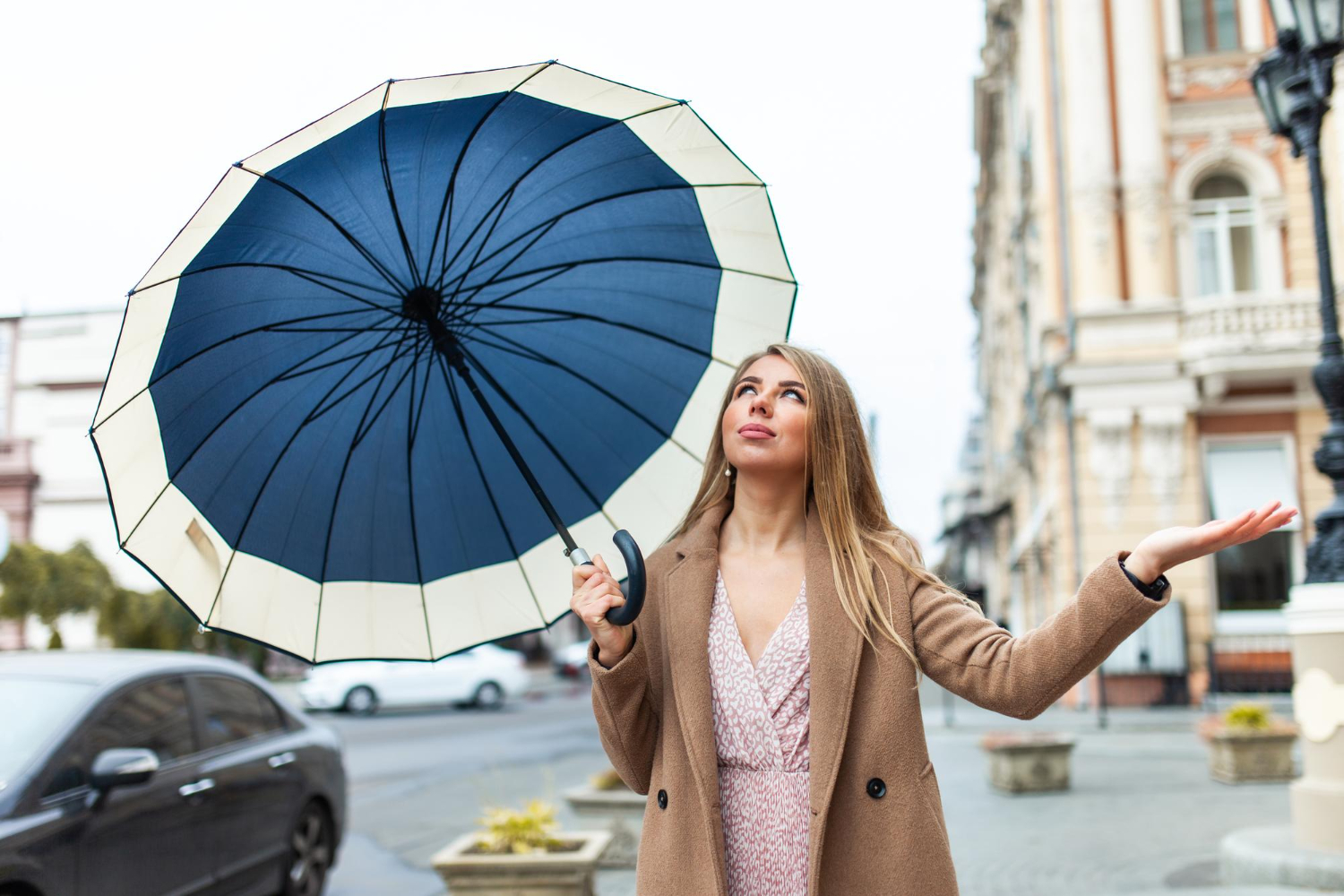 rainy street city umbrella