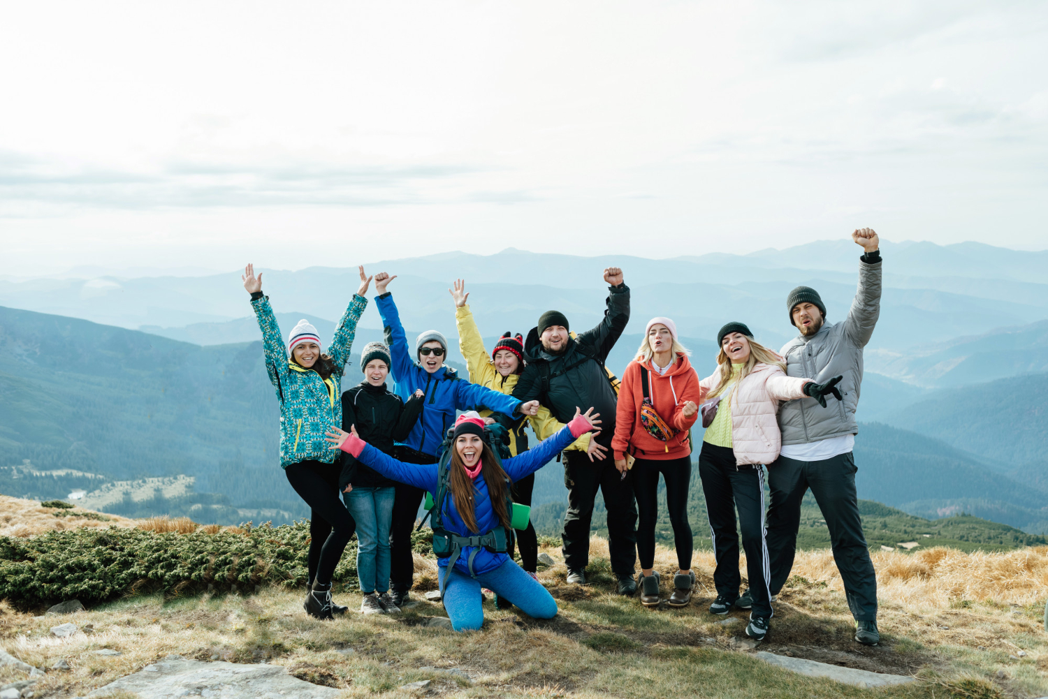 Friends group photo travel