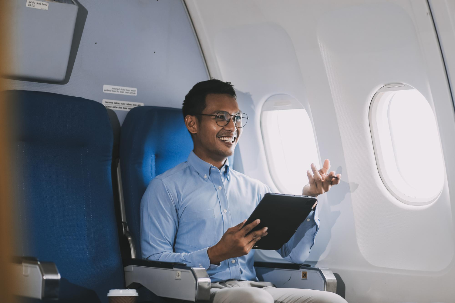 Traveler in Plane