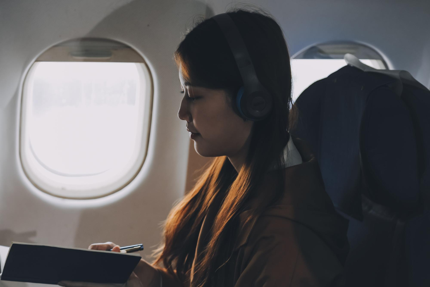 Traveler in Plane