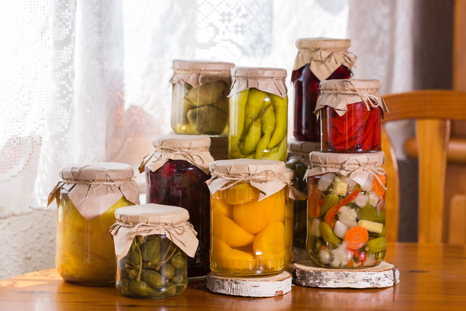 preserved fruit jars
