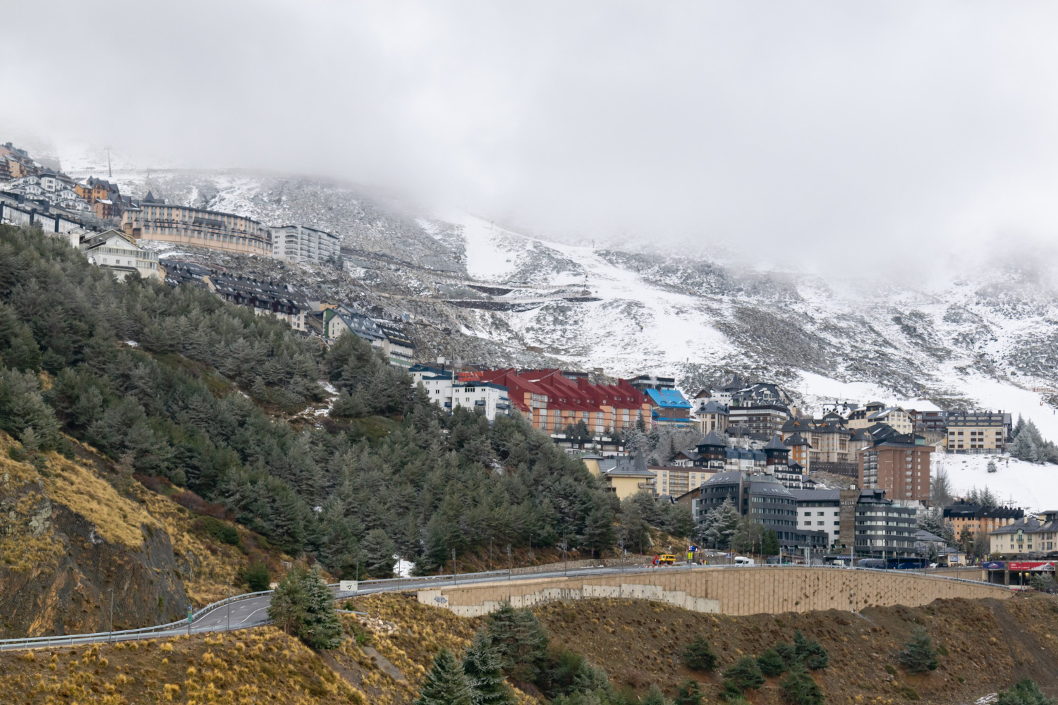 high altitude town mountains