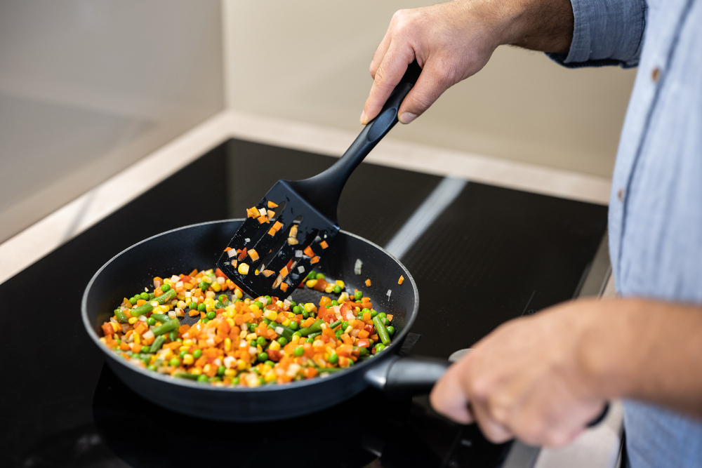 cooking in pan
