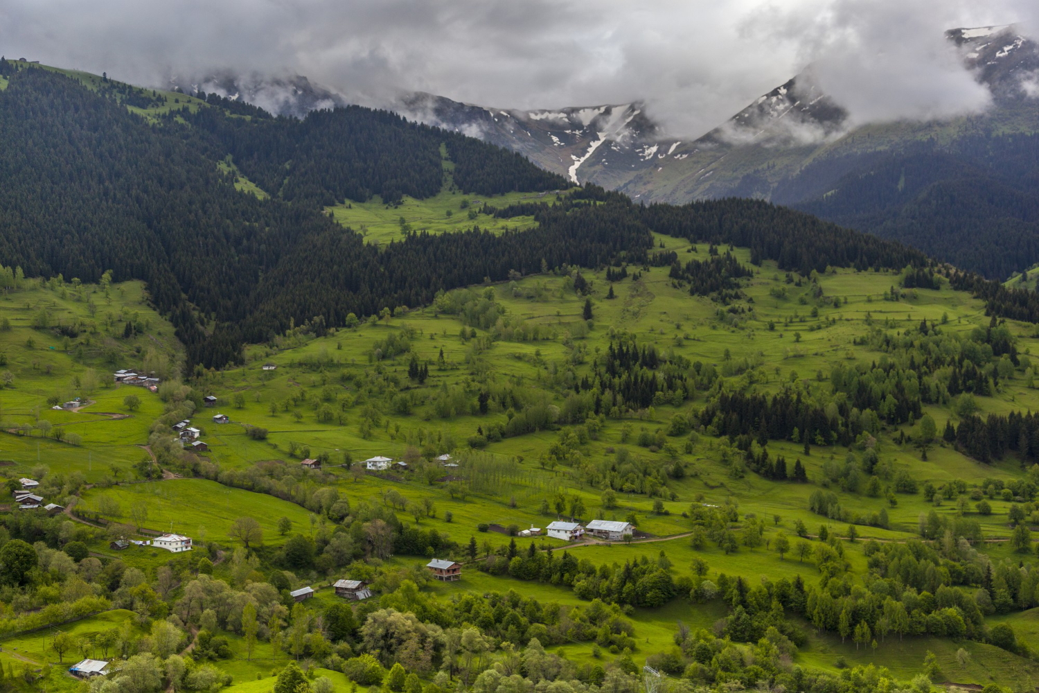 high altitude town mountains