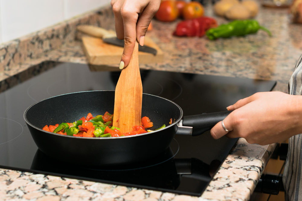 cooking in pan