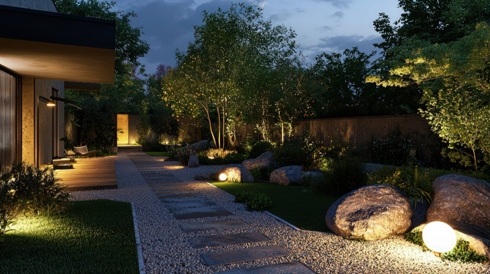 garden at night