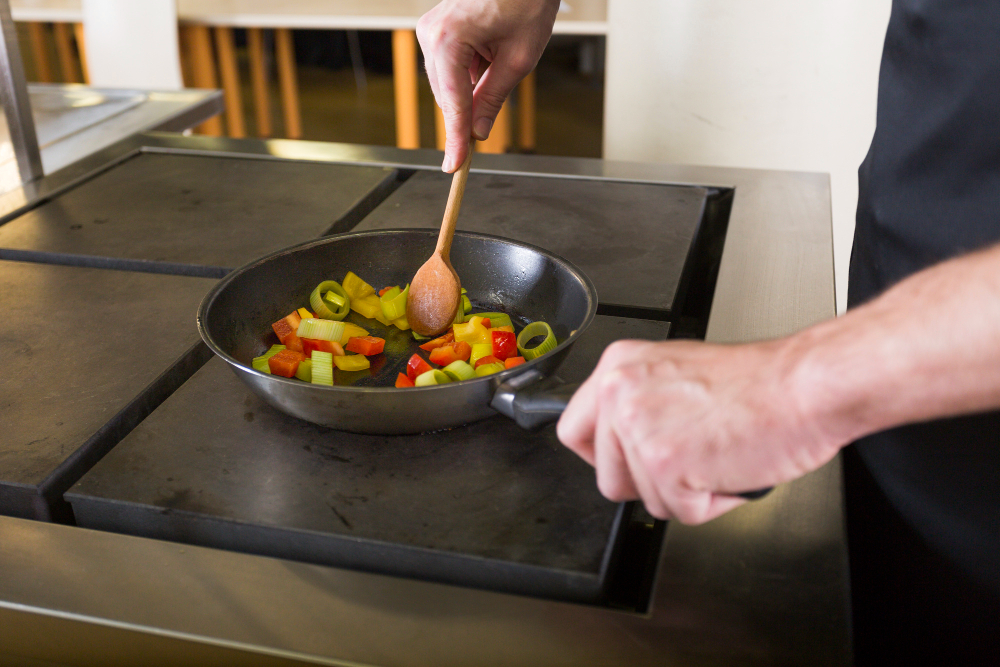 cooking in pan