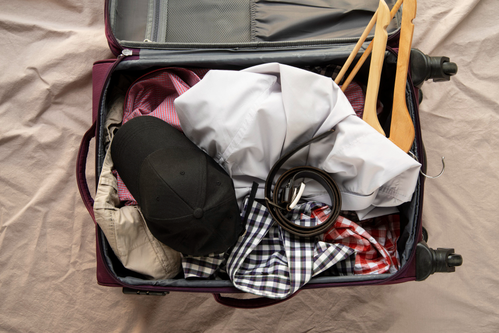 suitcase unpacked open