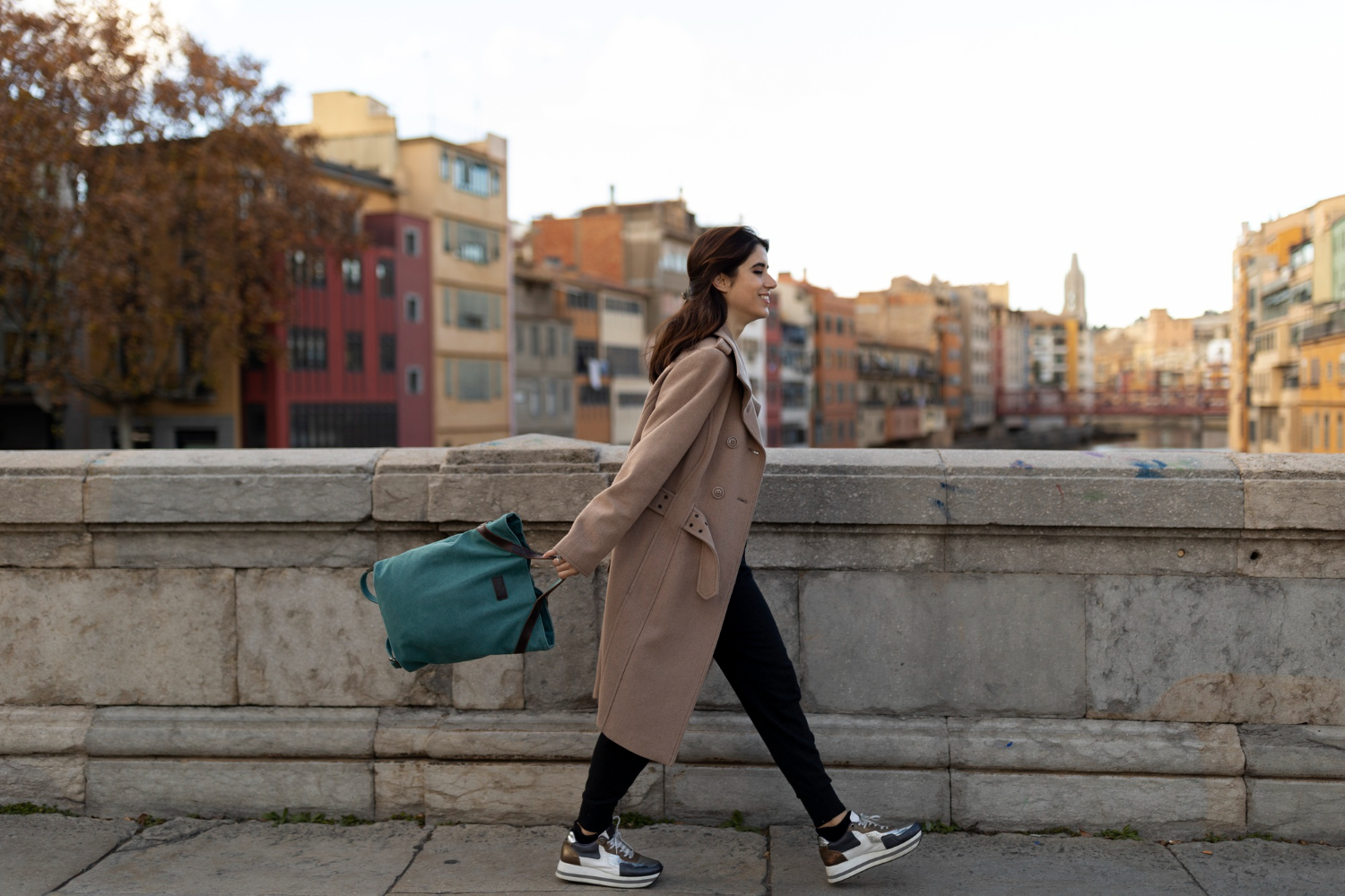 Traveler walking