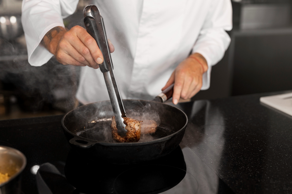 cooking in pan