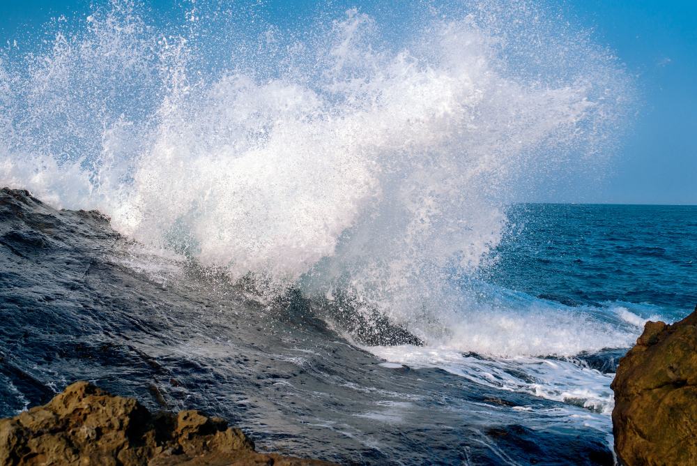 rough sea waves wind