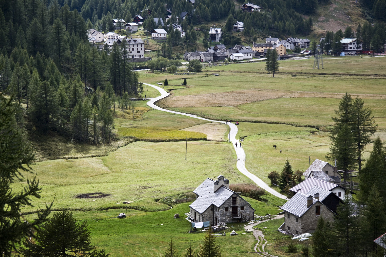high altitude town mountains