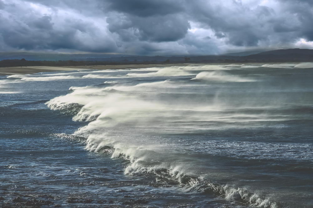 rough sea waves wind